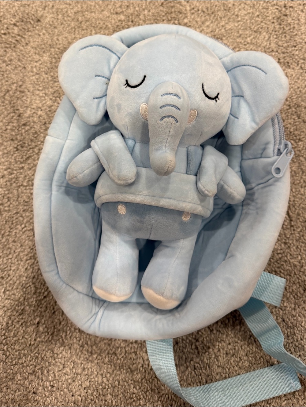 Light Blue Elephant Backpack